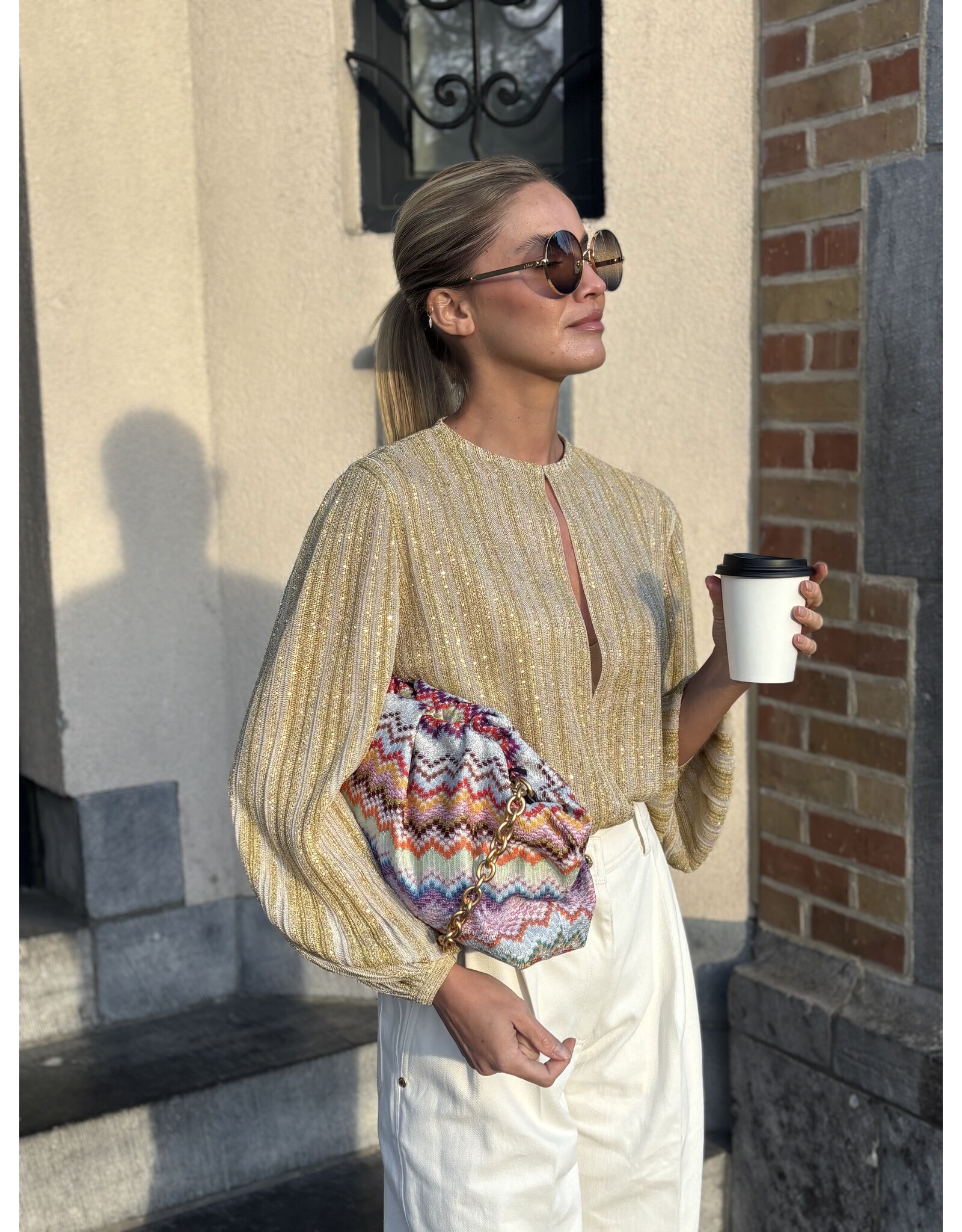 Missoni Grote clutch Missoni zigzag lurex