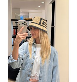 Patrizia Pepe Hoed P Pepe raffia naturel/zwart