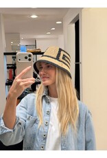 Patrizia Pepe Hoed P Pepe raffia naturel/zwart