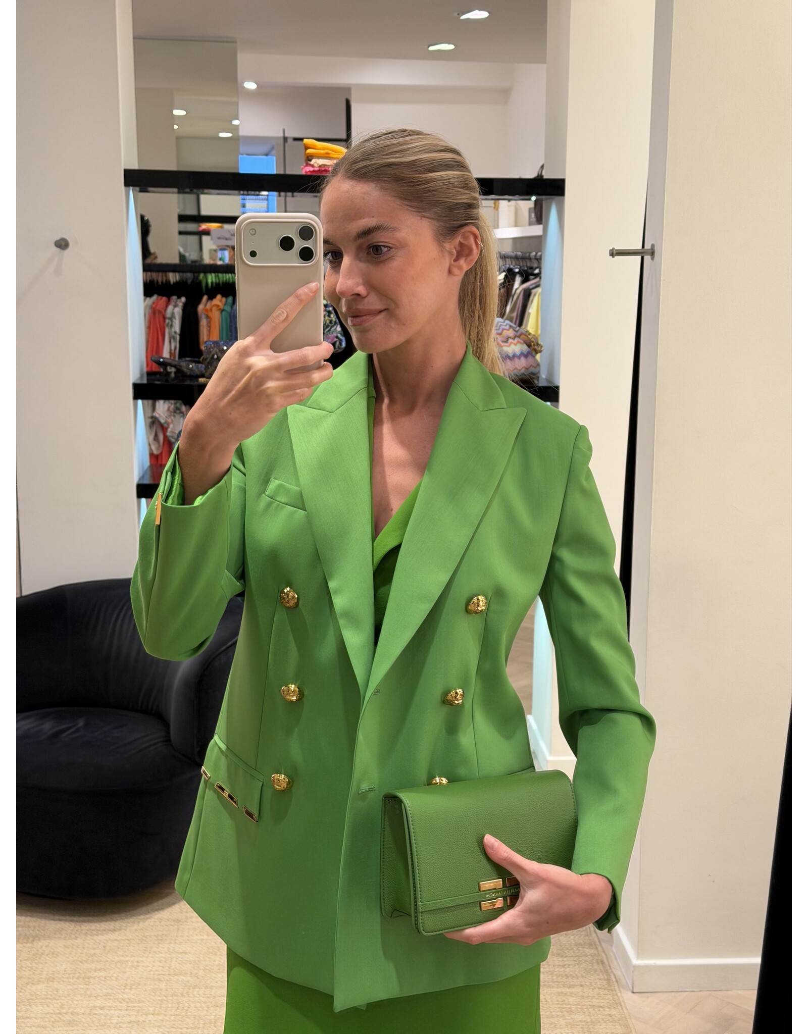 Elisabetta Franchi Lange blazer E Franchi aloé