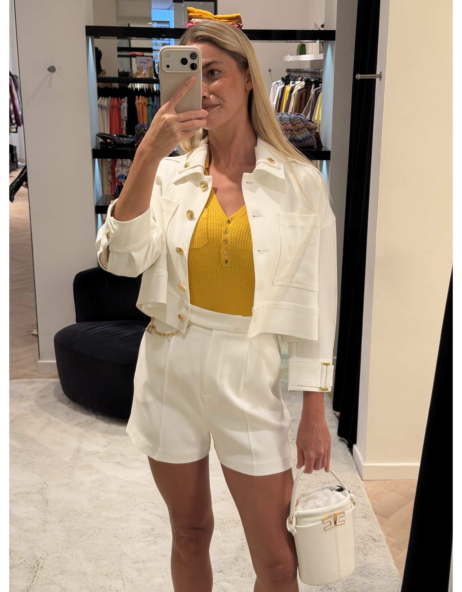 Elisabetta Franchi Short E Franchi offwhite