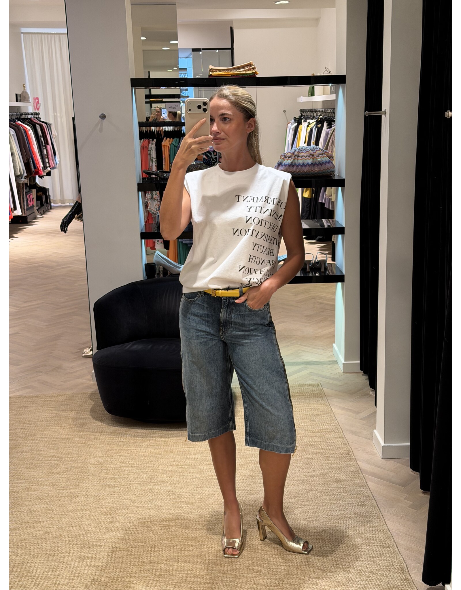 Elisabetta Franchi Bermuda jeans E Franchi rits zijkant