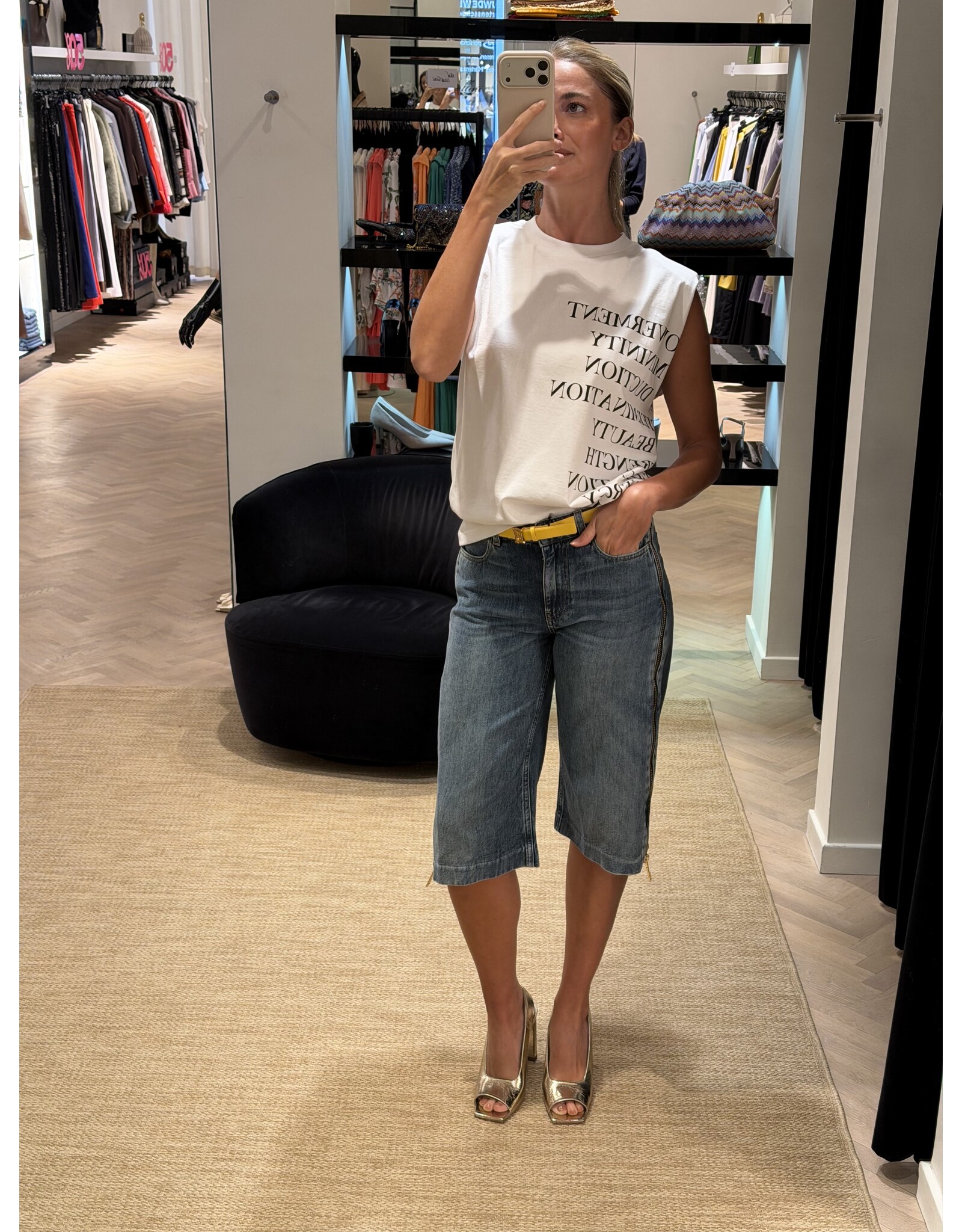 Elisabetta Franchi Bermuda jeans E Franchi rits zijkant