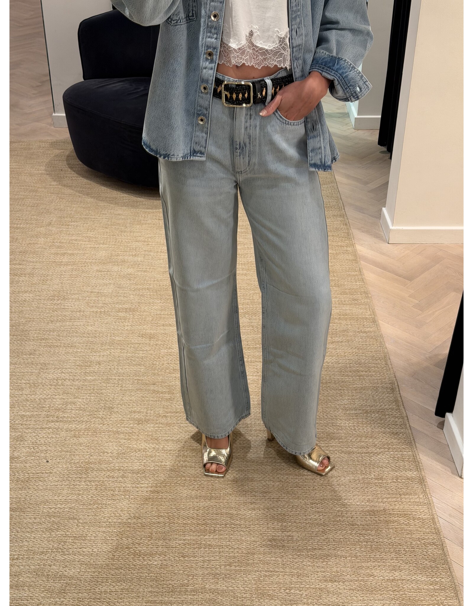 Patrizia Pepe Jeans P Pepe wide legs light blue wash