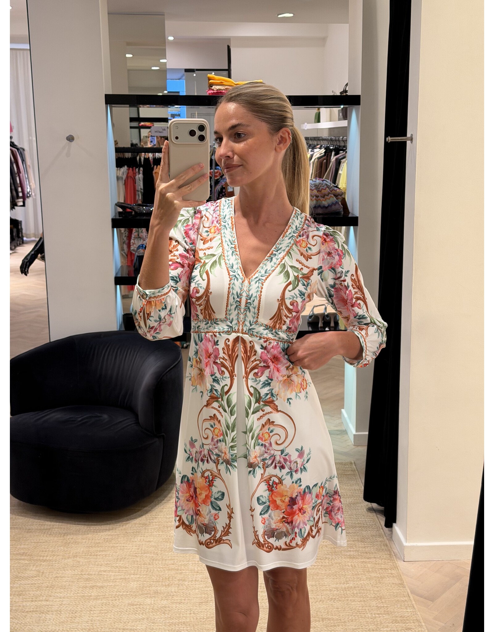 Kleedje Hale Bob Sariah print ivory