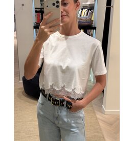 Patrizia Pepe T-shirt P Pepe + kanten boord