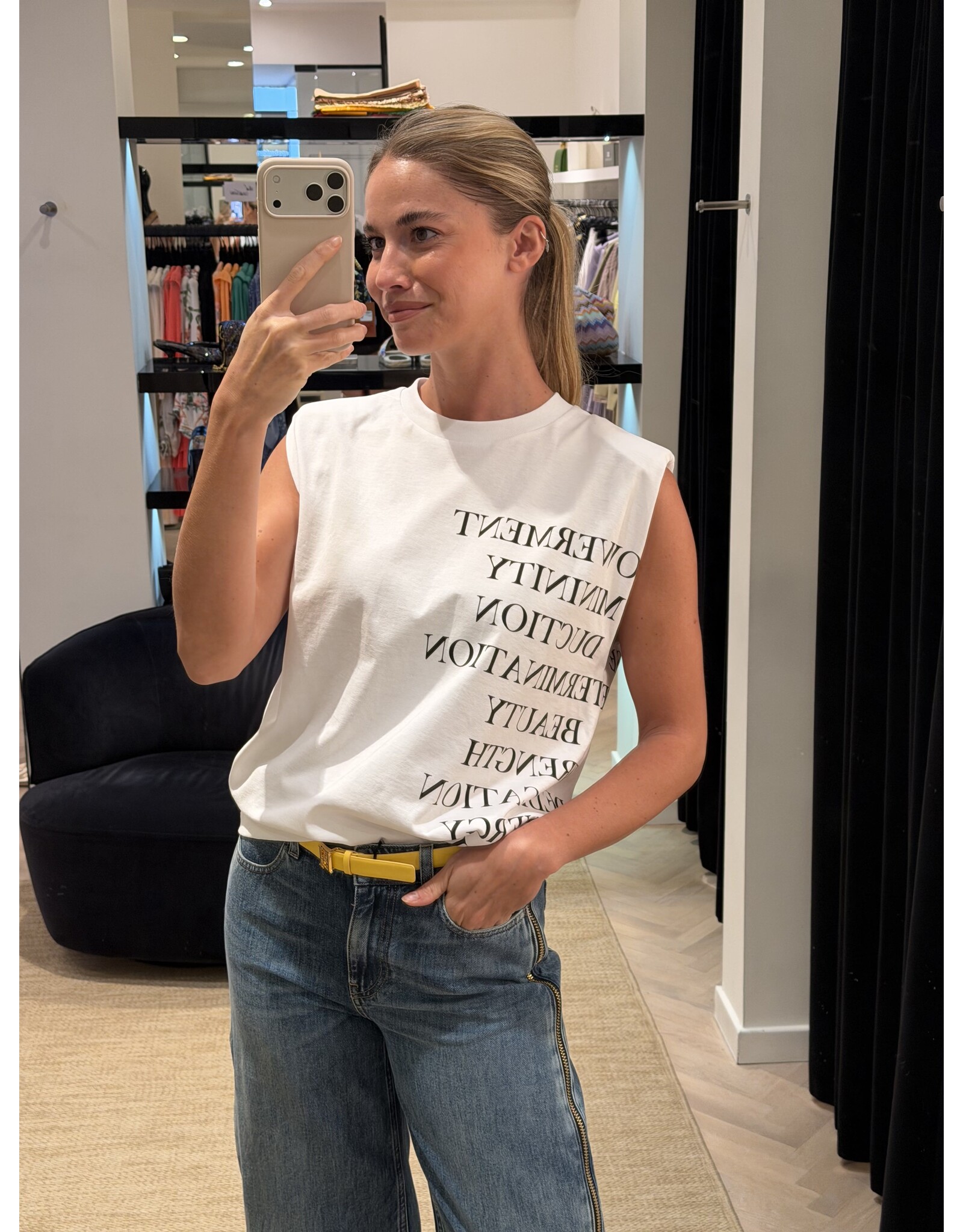 Elisabetta Franchi T-shirt E Franchi wit + tekst