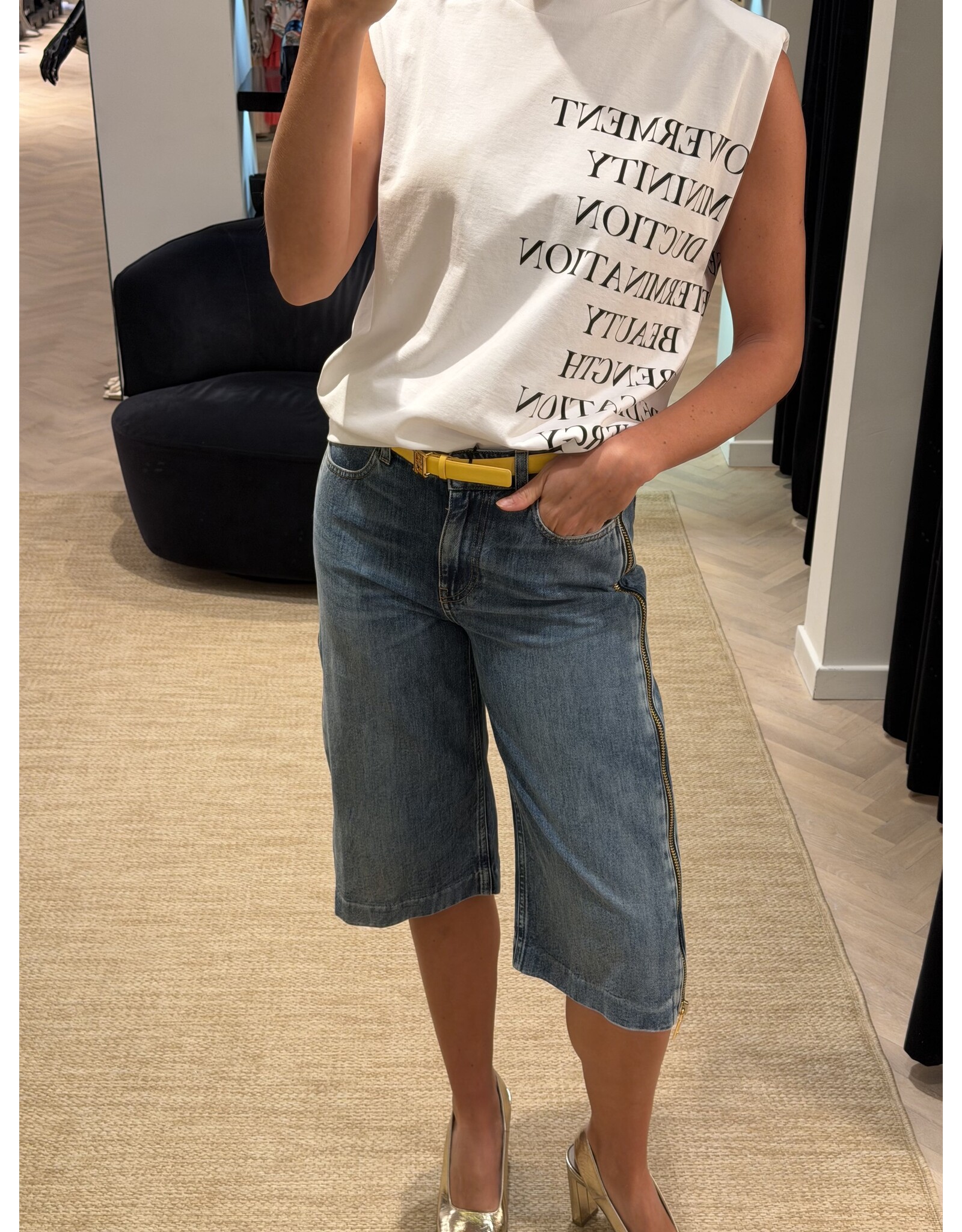 Elisabetta Franchi T-shirt E Franchi wit + tekst