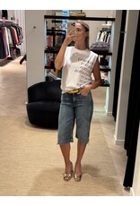 Elisabetta Franchi T-shirt E Franchi wit + tekst