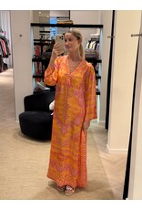 Lange kaftan Hale Bob Bridie orange silk