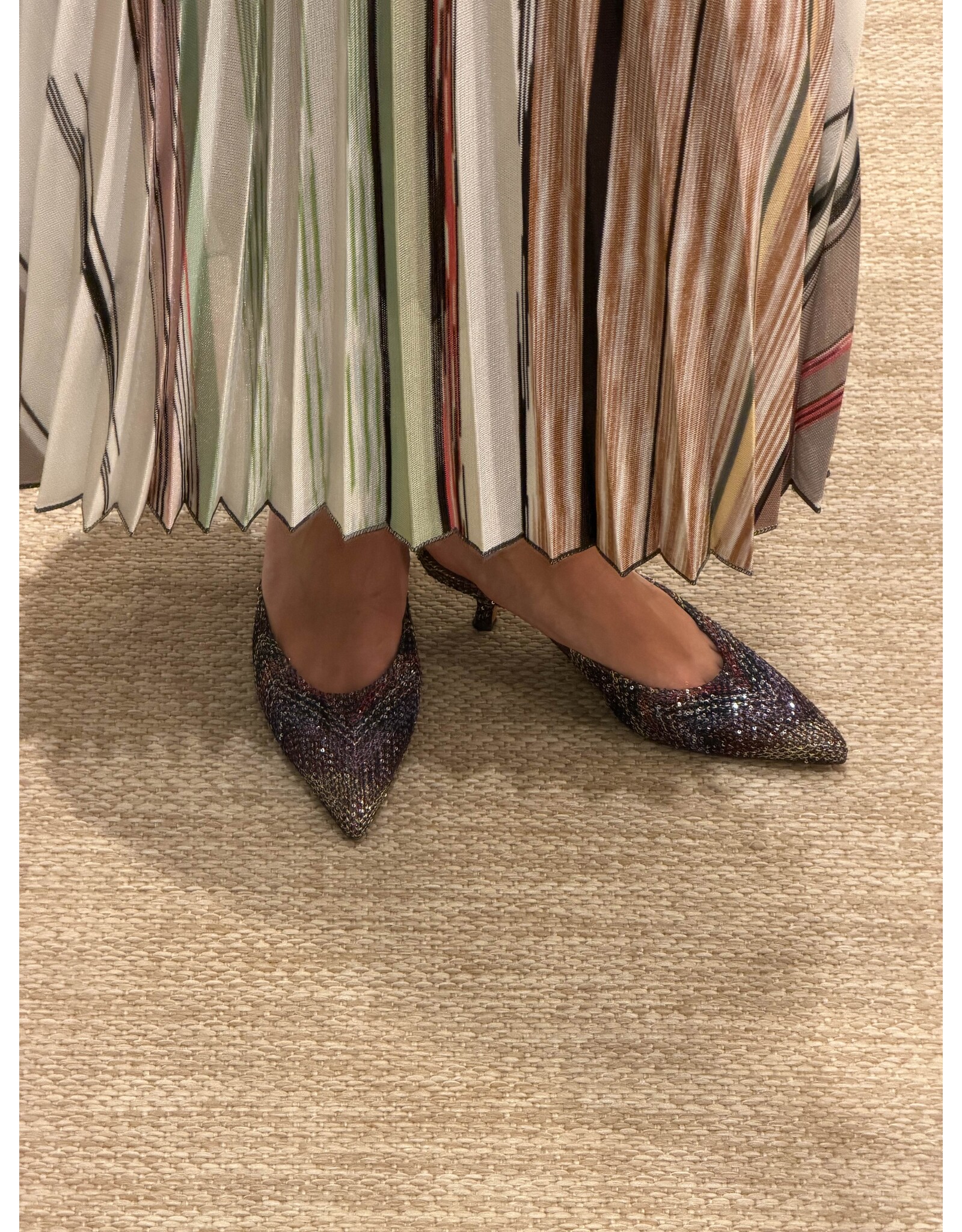 Missoni Muiltjes Missoni kitten heel lurex zigzag