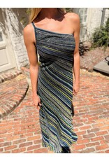 Missoni Lang kleed Missoni one shoulder green/blue