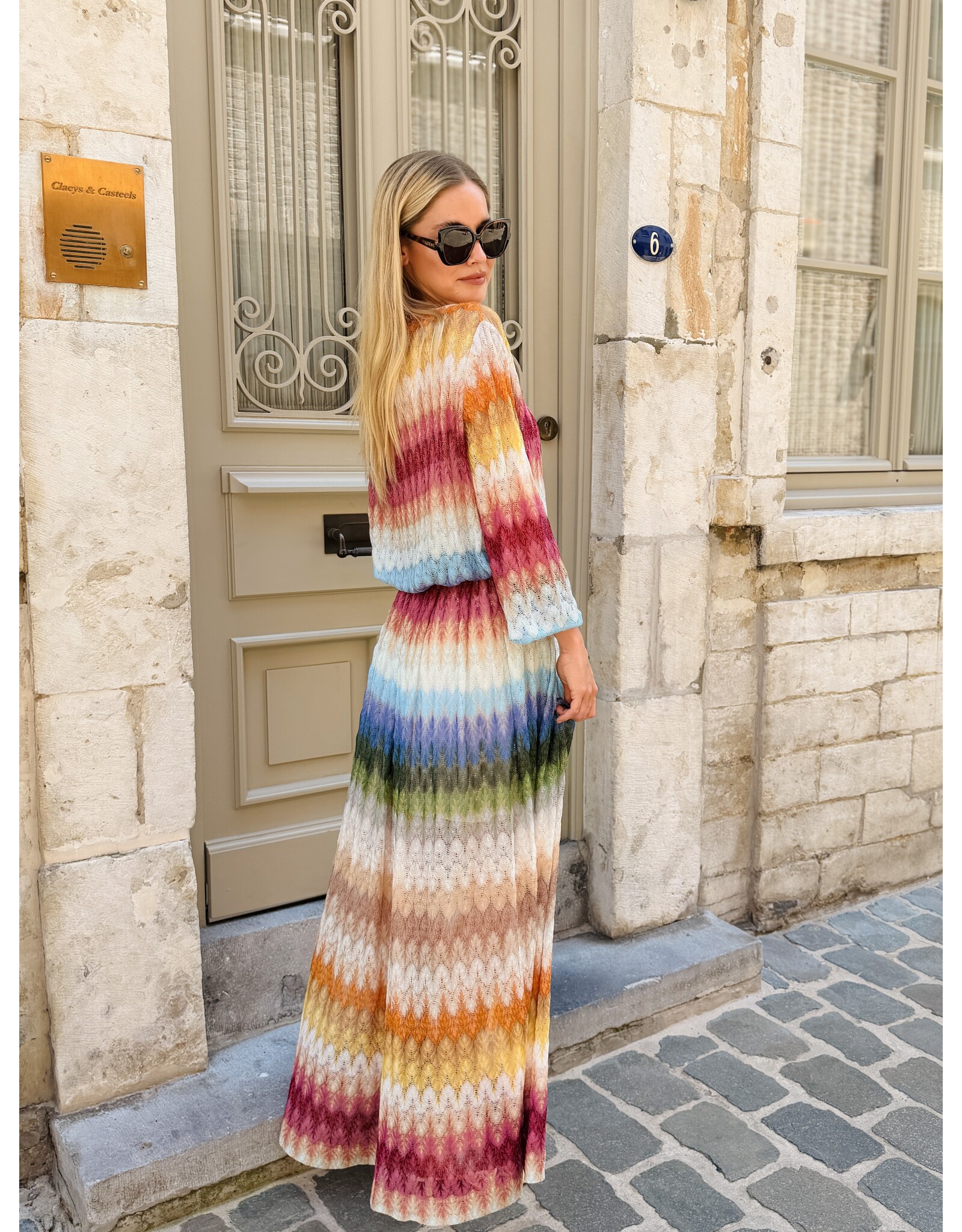 Missoni Lang kleed Missoni multicolor framboise