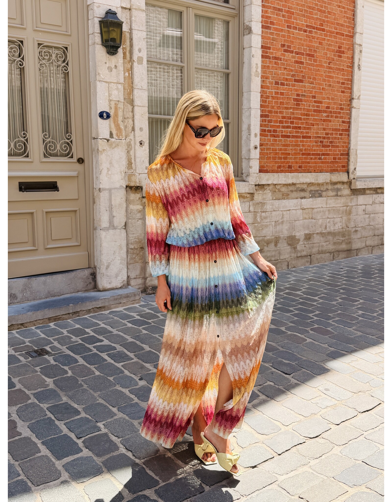 Missoni Lang kleed Missoni multicolor framboise
