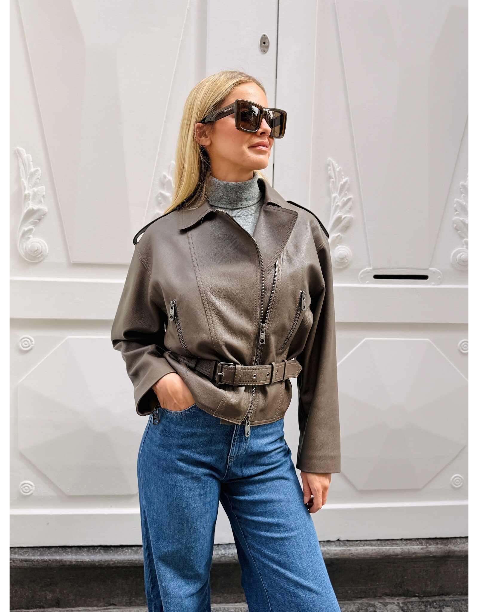 Emporio Armani Blouson E Armani kaki leder