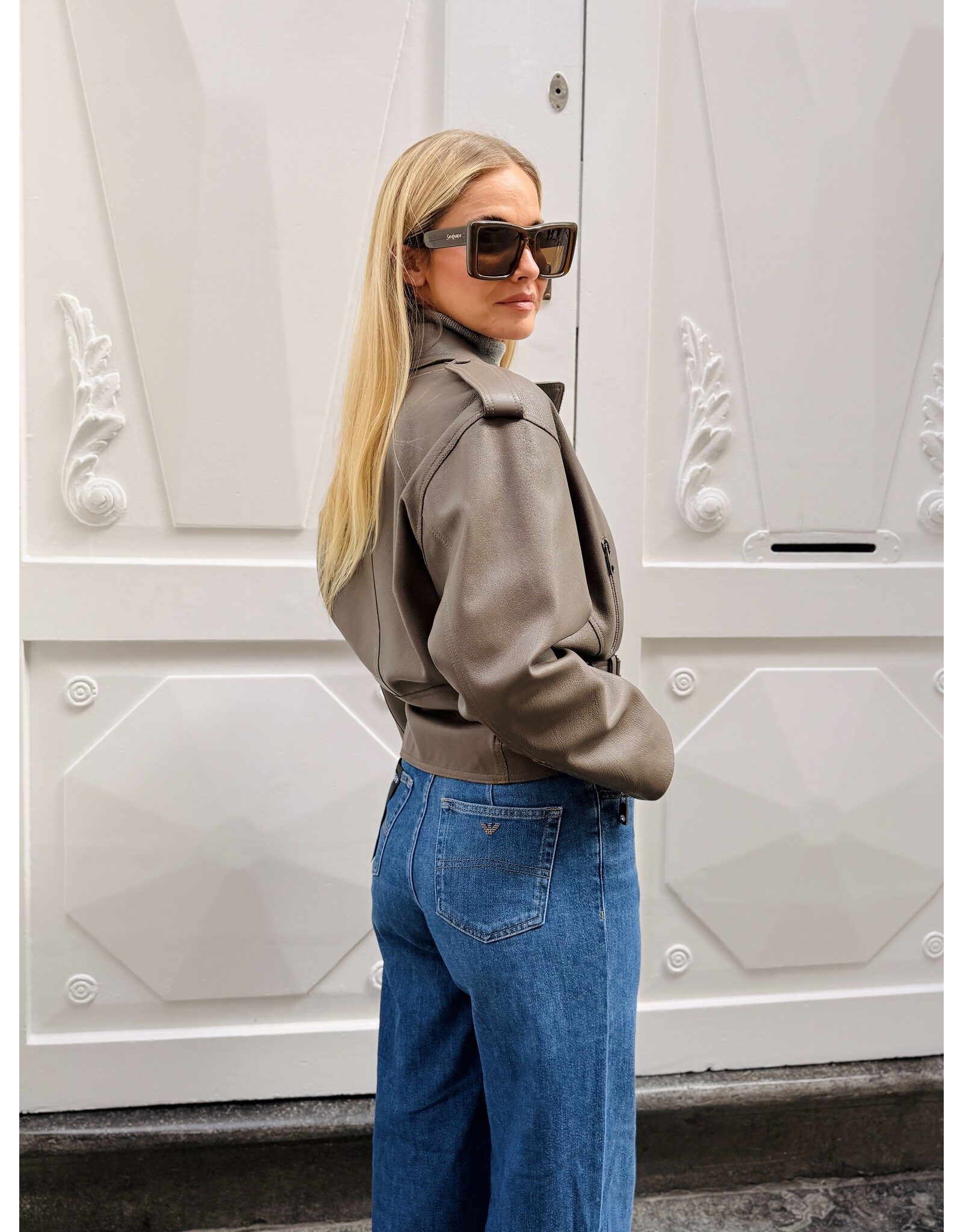 Emporio Armani Blouson E Armani kaki leder