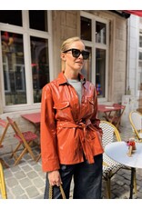 Natan Lange vest Natan Faune3 faux cuir terracotta