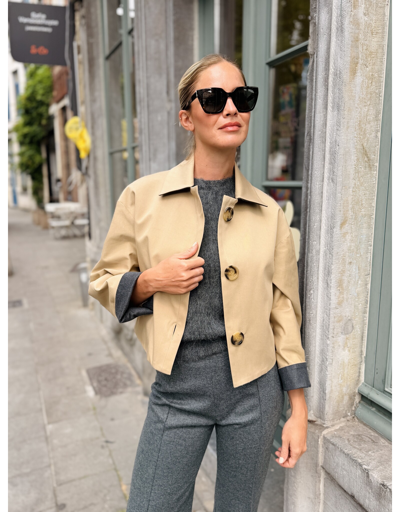 Natan Korte vest Natan Fusain2 beige