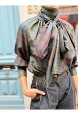 Natan Bloes Natan Fable silk tartan donkerblauw