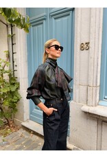 Natan Bloes Natan Fable silk tartan donkerblauw