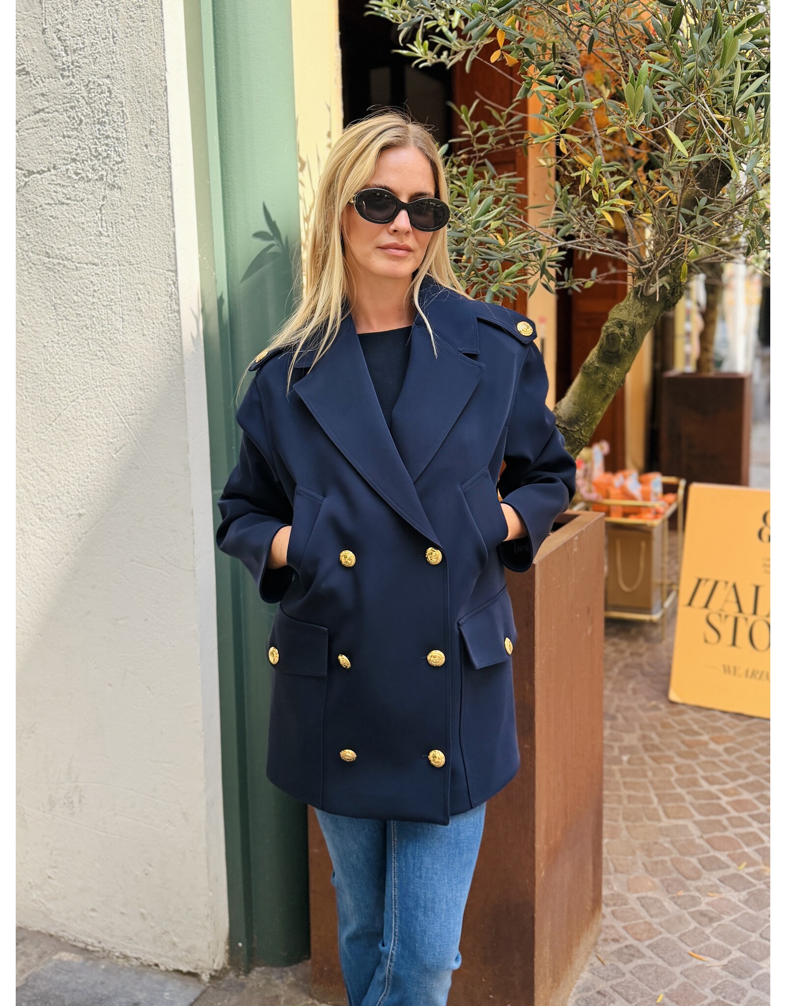 Elisabetta Franchi Caban E Franchi donkerblauw
