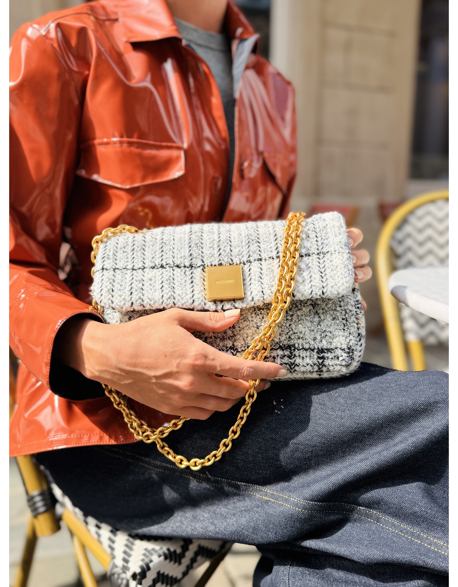 Missoni Handtas Missoni knitted check pattern