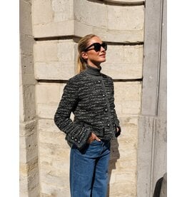 Emporio Armani Korte Chanel-look vest E Armani donkergrijs