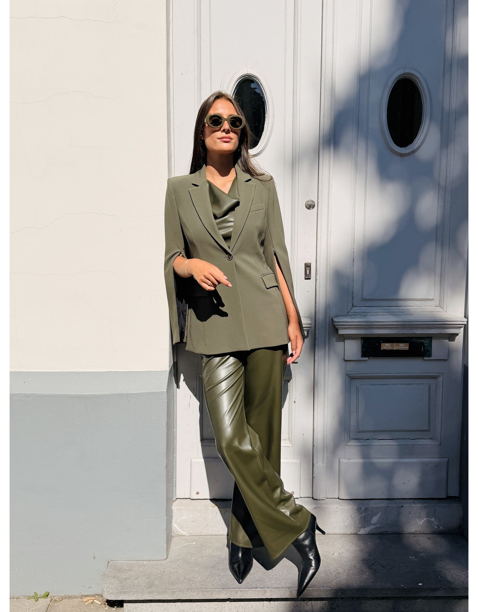 Patrizia Pepe Blazer P Pepe one button donker kaki