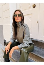 Patrizia Pepe Bloes P Pepe grijs met knopen