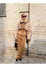Elisabetta Franchi Korte vest E Franchi pels camel