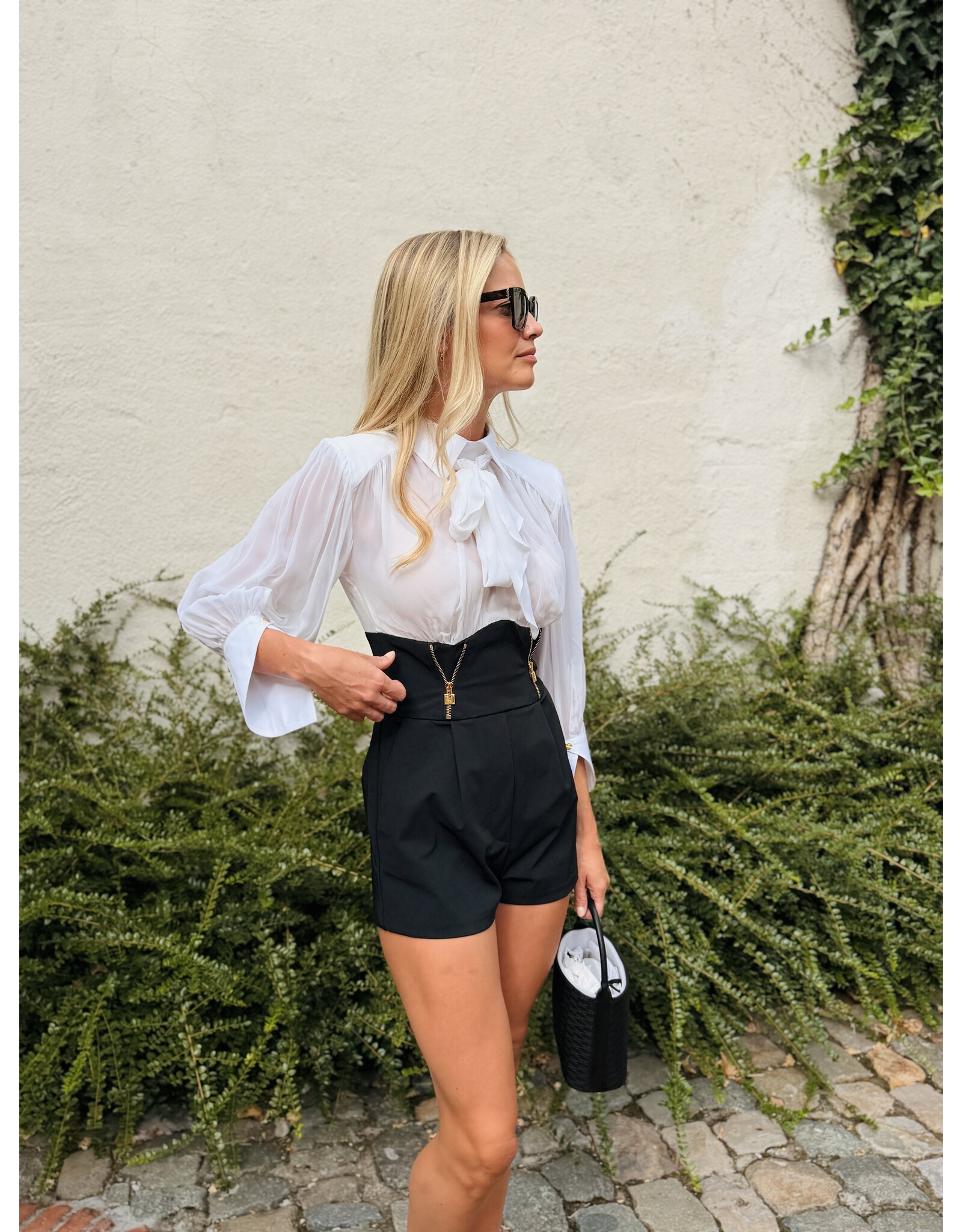Elisabetta Franchi Korte jumpsuit E Franchi black/white