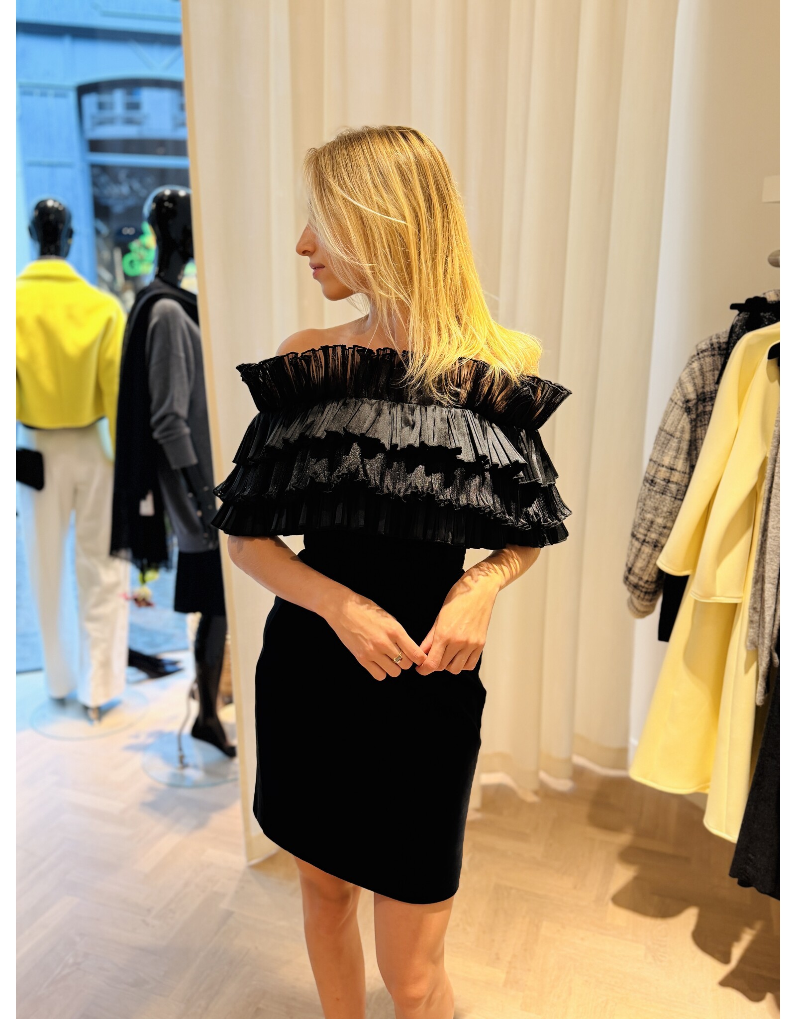 Elisabetta Franchi Bustierkleedje E Franchi zwart fluweel