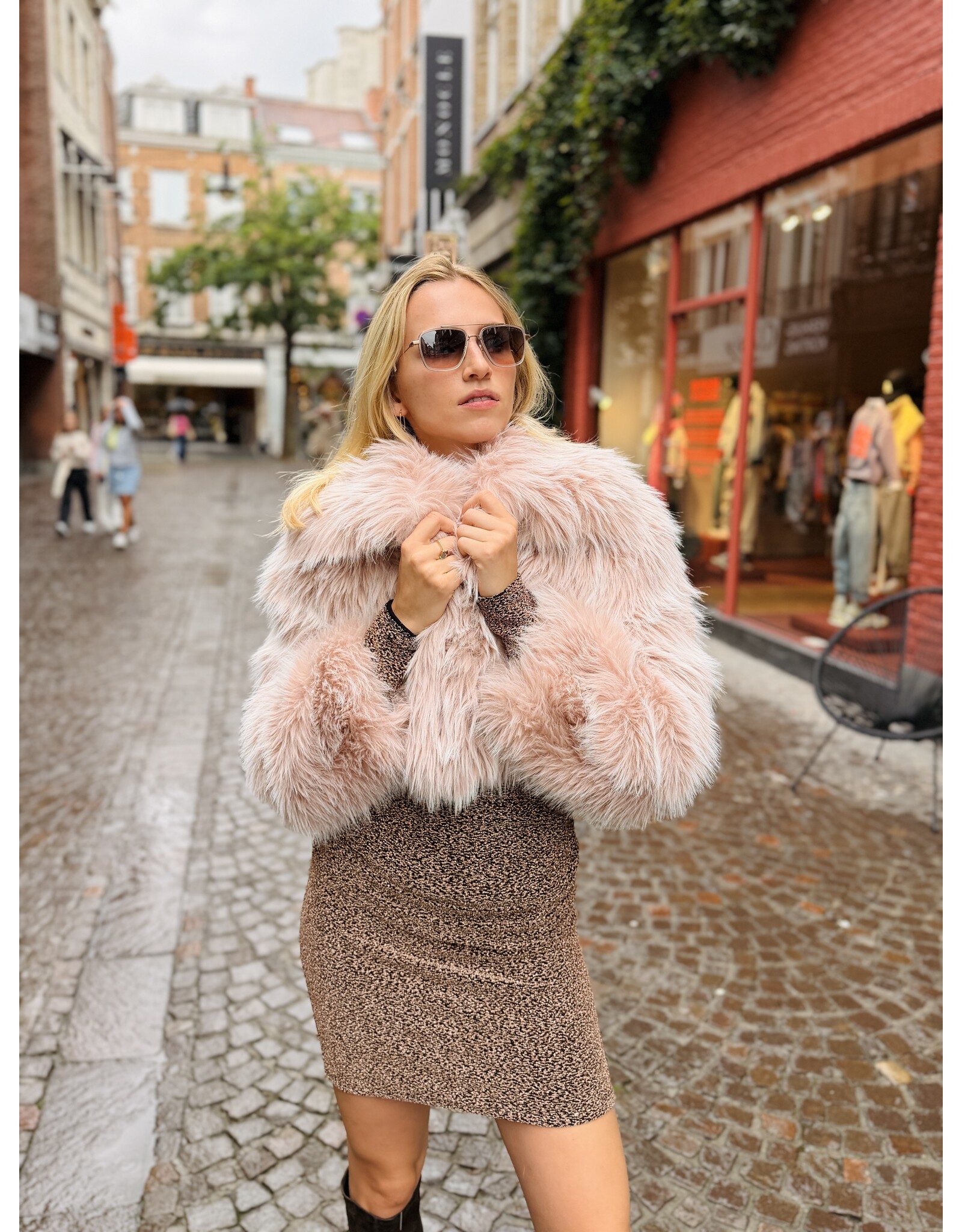 Patrizia Pepe Korte vest P Pepe faux fur