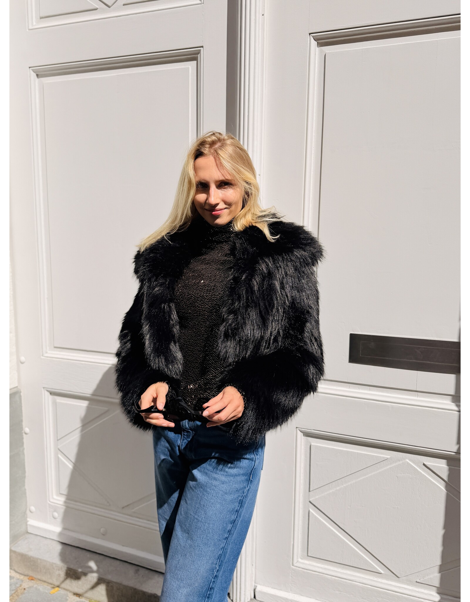 Patrizia Pepe Korte vest P Pepe faux fur