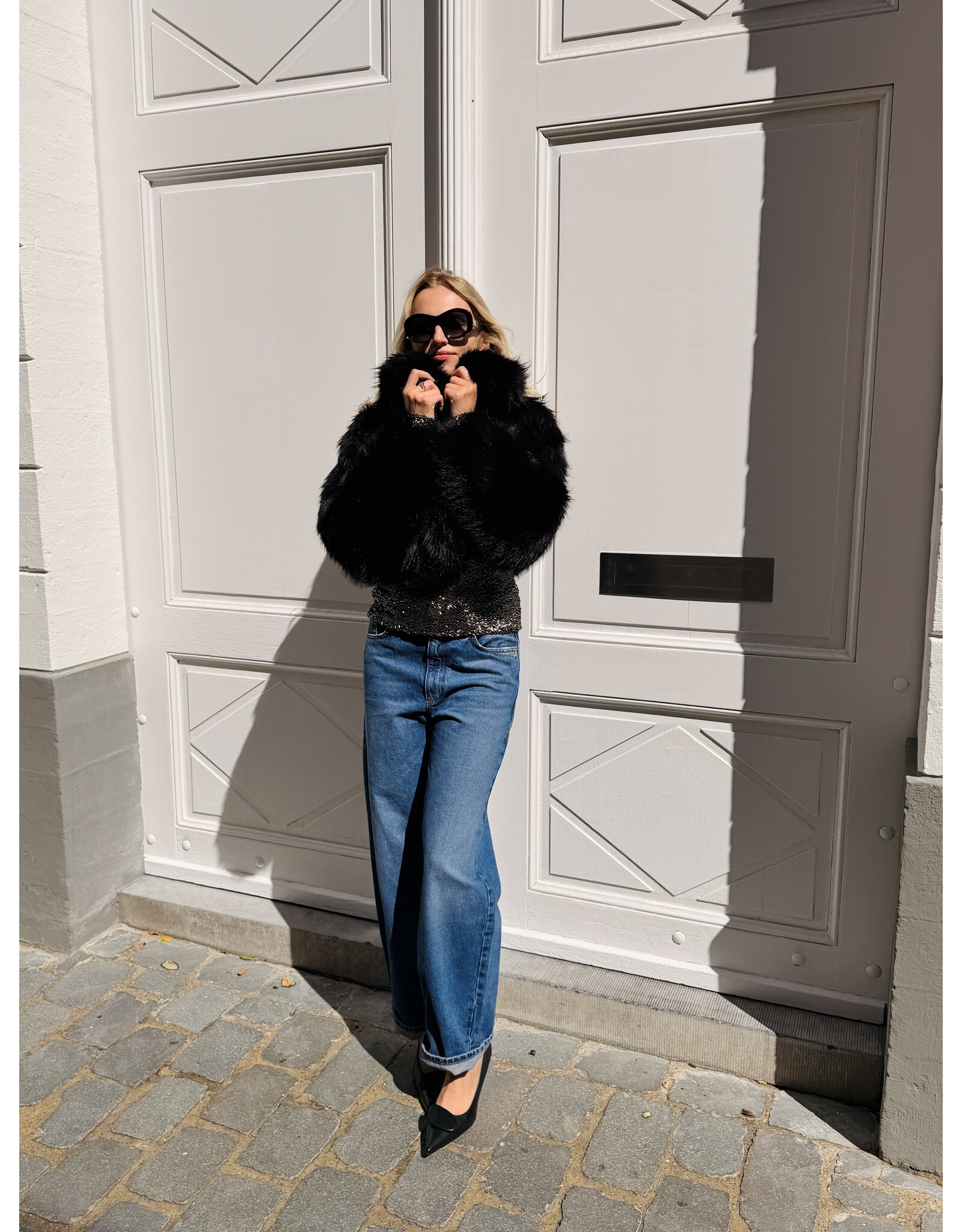 Patrizia Pepe Korte vest P Pepe faux fur
