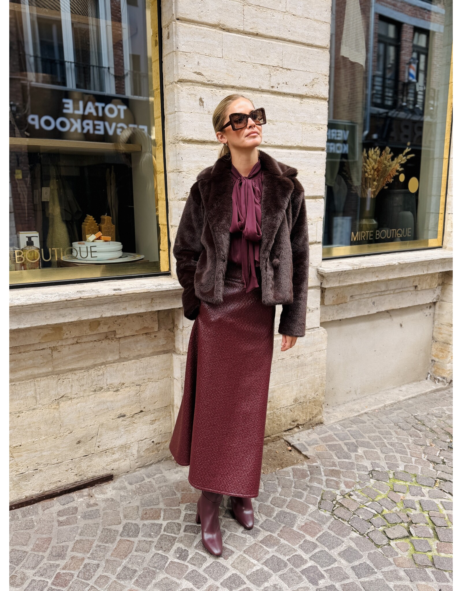 Natan Halflange rok Natan Fame tweed coating