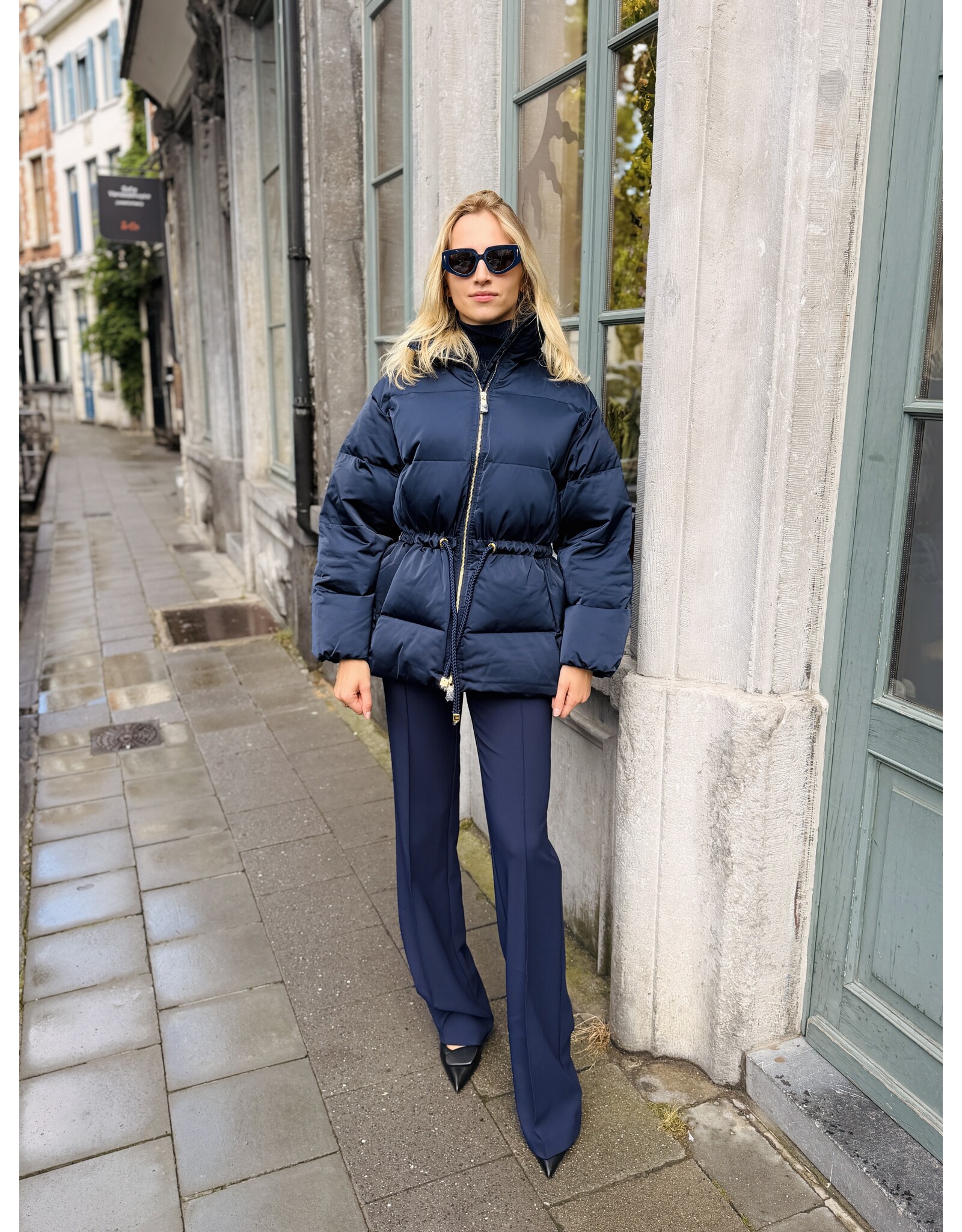 Elisabetta Franchi Donsvest E Franchi donkerblauw