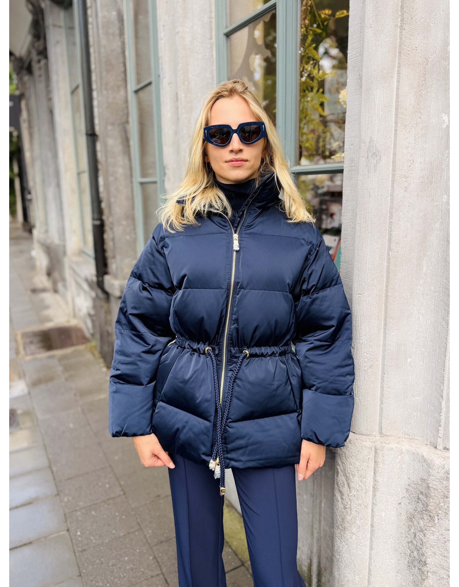 Elisabetta Franchi Donsvest E Franchi donkerblauw