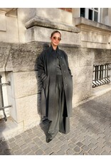 Emporio Armani Oversized mantel E Armani wol antraciet ( met riem )