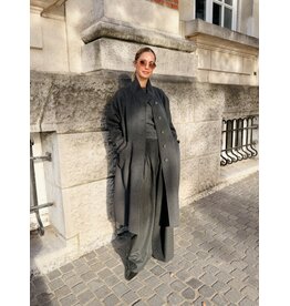 Emporio Armani Oversized mantel E Armani wol antraciet ( met riem )
