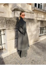 Emporio Armani Oversized mantel E Armani wol antraciet ( met riem )