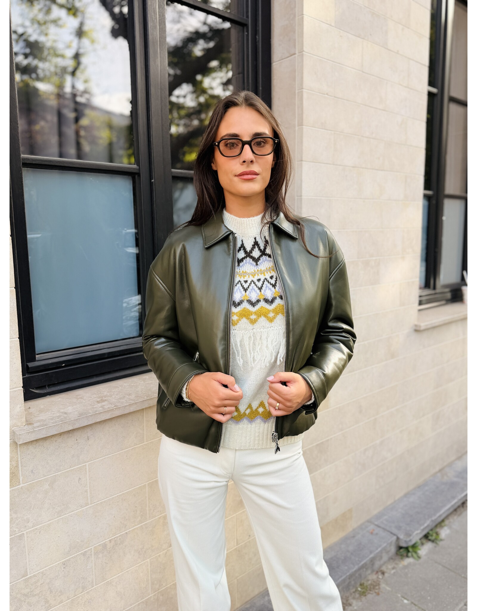 Patrizia Pepe Jacket P Pepe ecoleder kaki