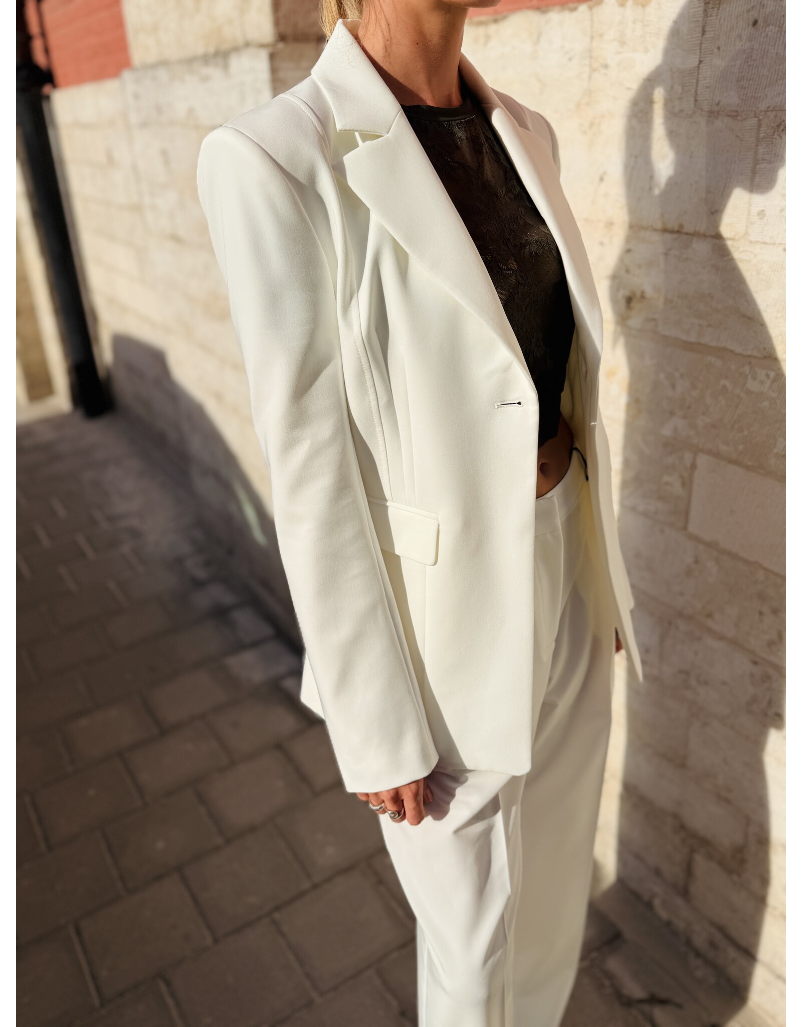 Patrizia Pepe Wijde broek P Pepe vanilla ice