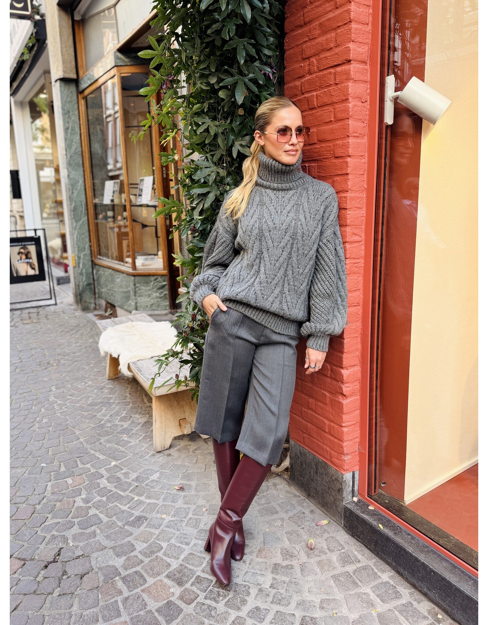 Elisabetta Franchi Dikke rolkraagtrui met kabel E Franchi