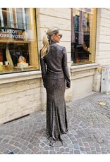 Patrizia Pepe Lange rok P Pepe sequins black/bronze