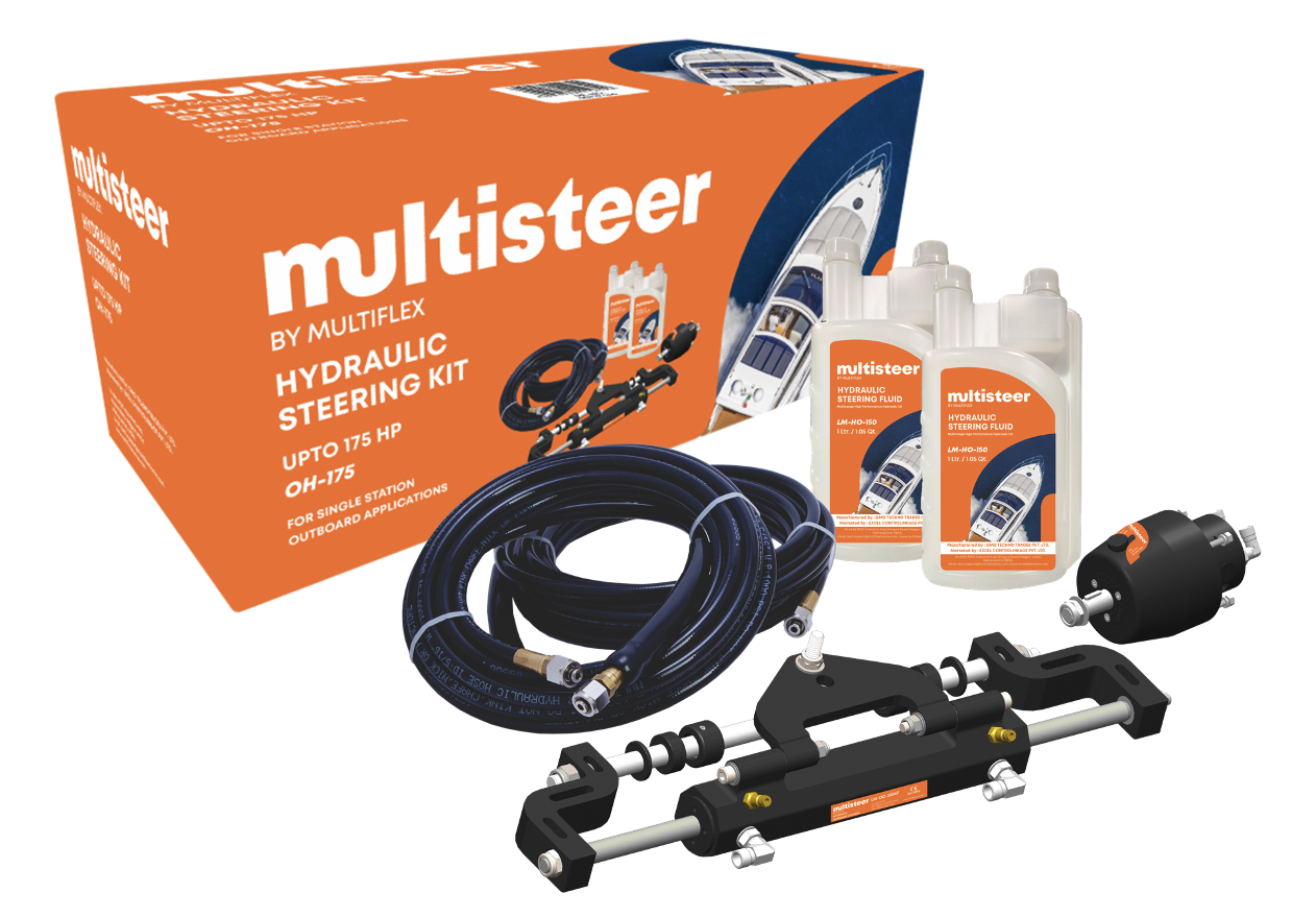 Multiflex Marine  Hydraulic Steering Kit - Single Outboard