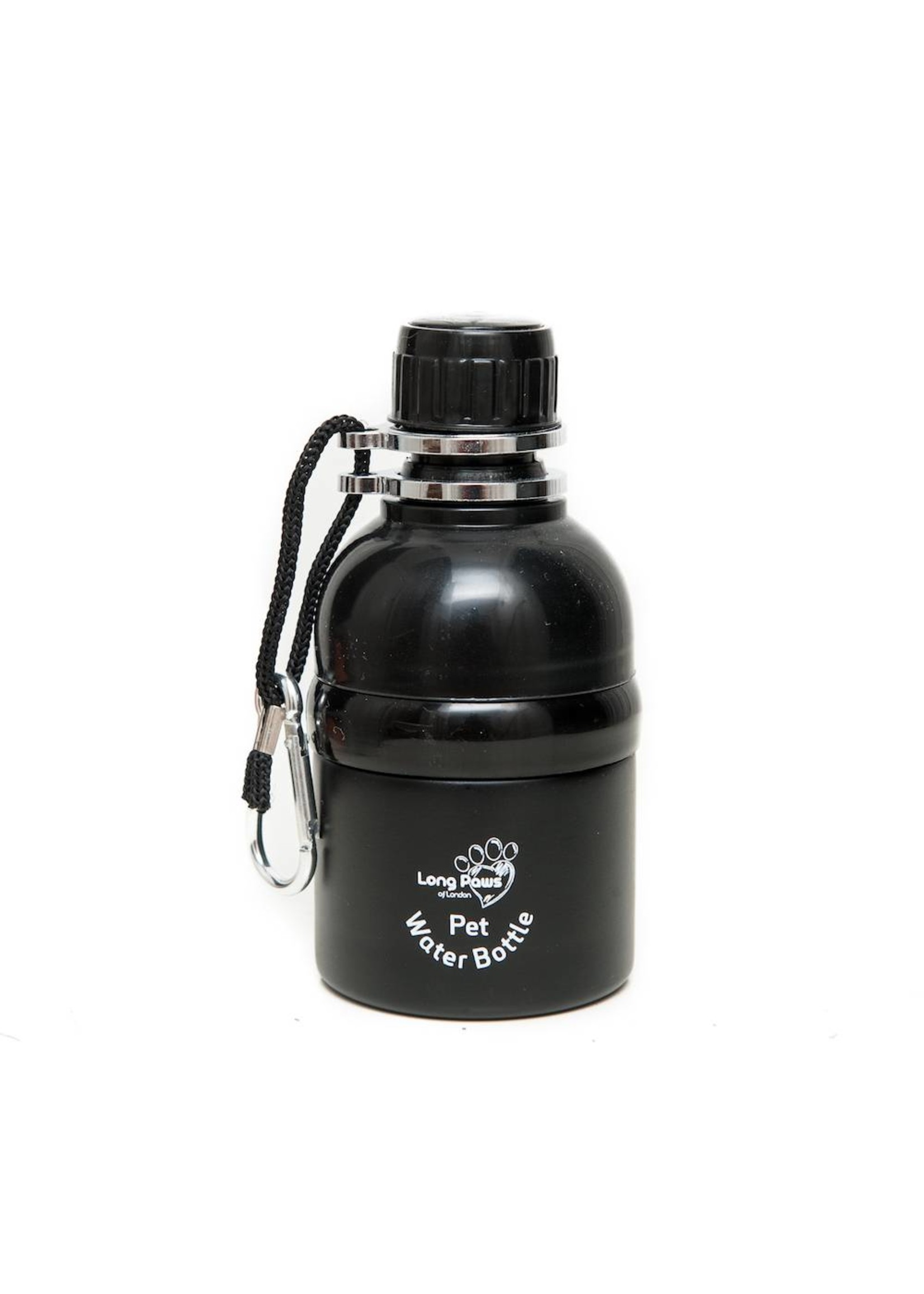 Black Long Paws water bottle