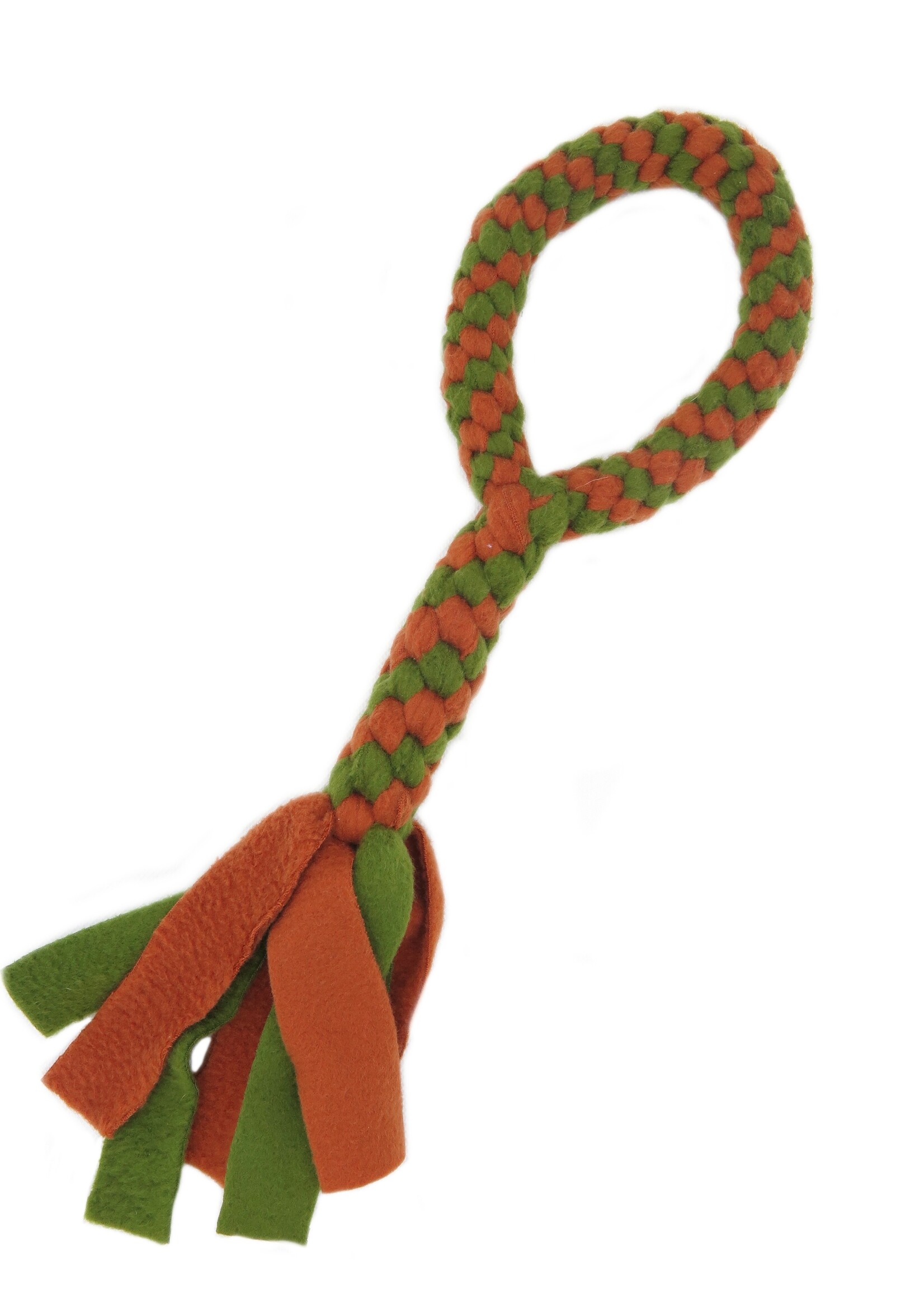 Happy tugging fleece toy