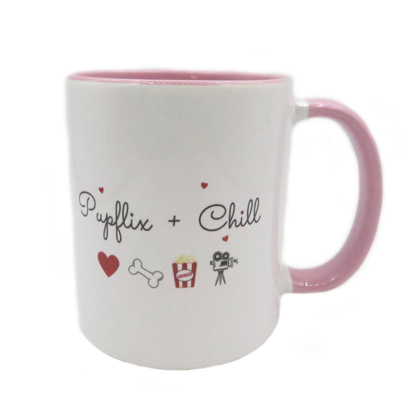 Pupflix & chill pink mug