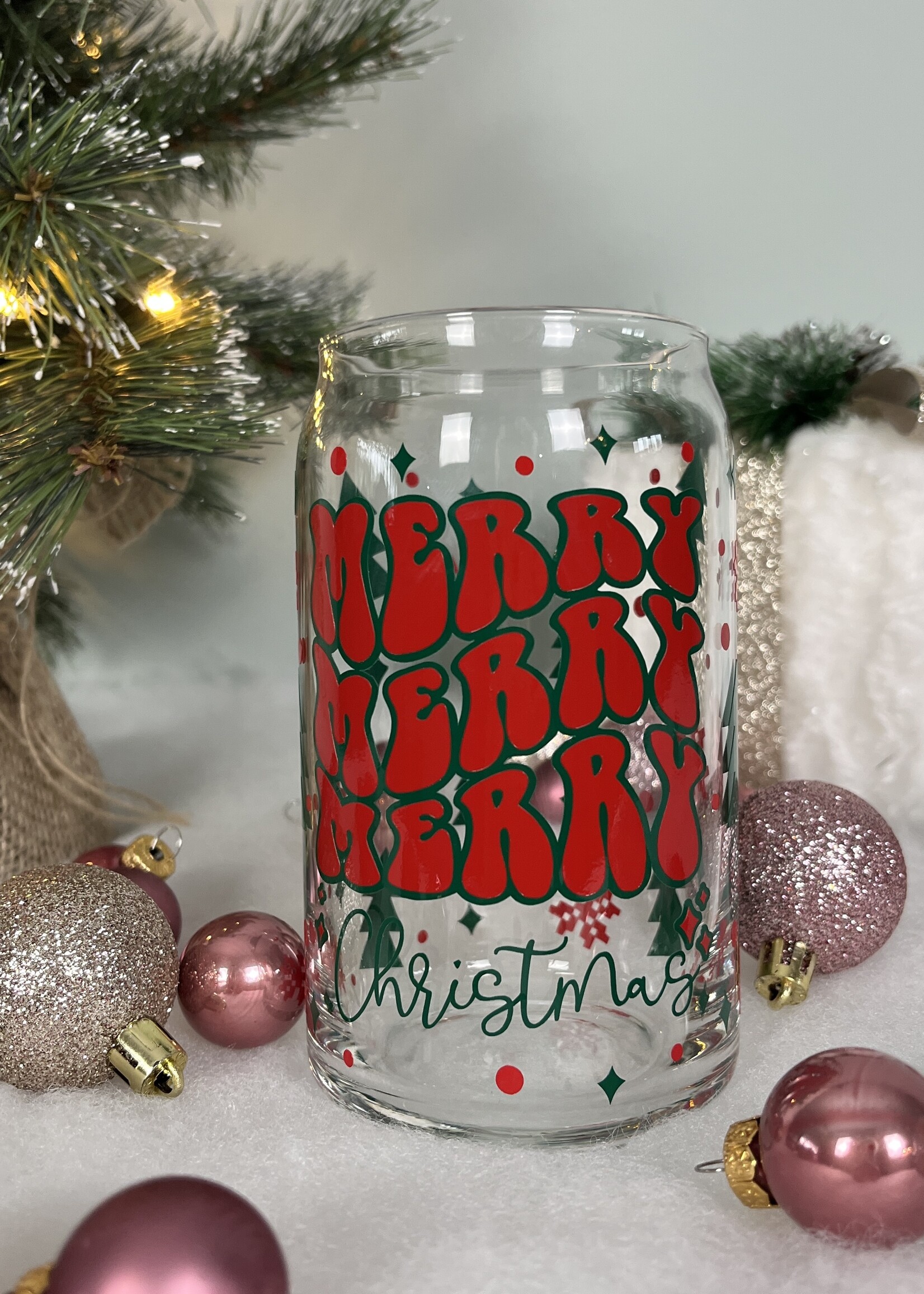 Merry Christmas glass